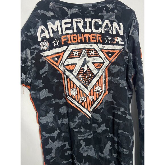 American Fighter Men's 1974 Premium Athletics Long Sleeve Shirt Camo print sz XL - Picture 12 of 16